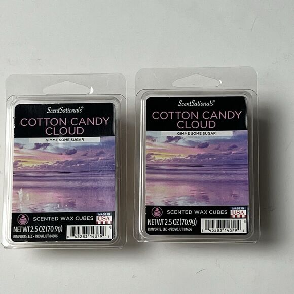 ScentSationals 2.5 oz Scented Wax Melts 6 Cubes Cotton Candy Cloud Lot Of 2 - Picture 3 of 5